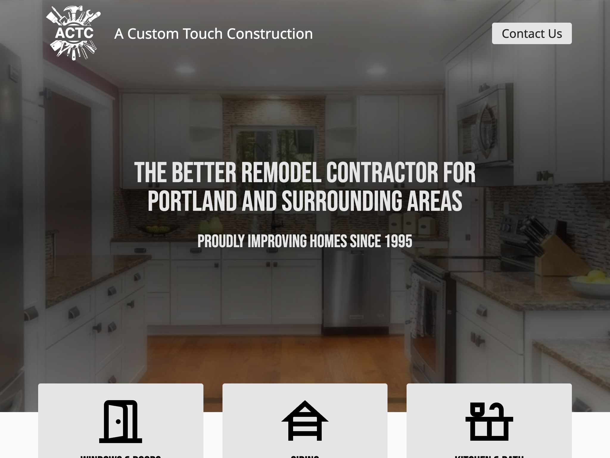 screenshot of A Custom Touch Construction website