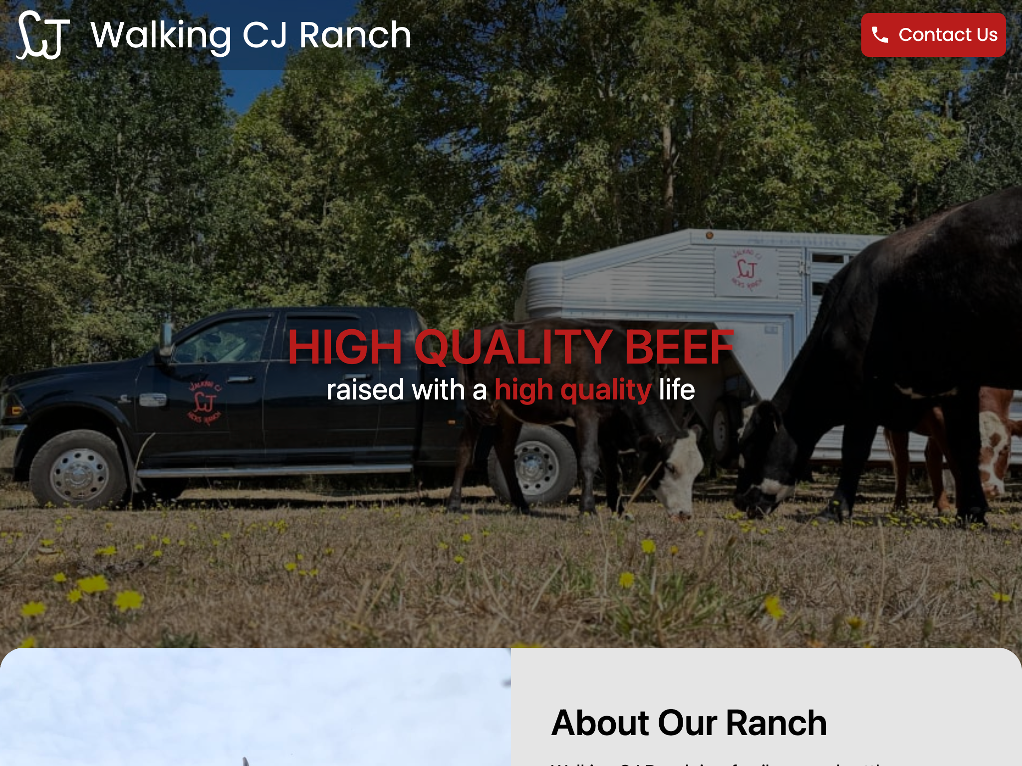 screenshot of Walking CJ Ranch website